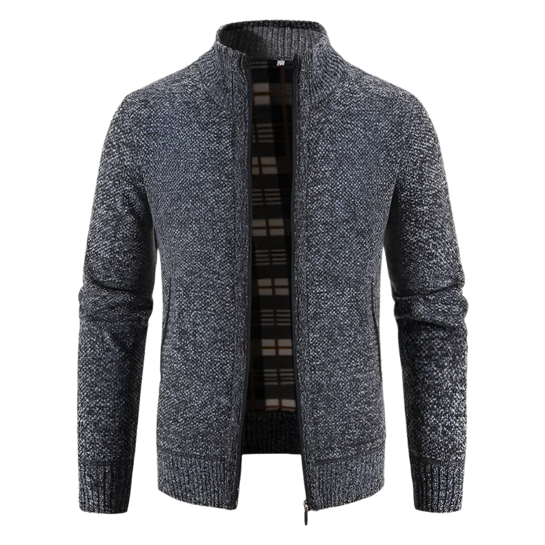 Cardigan à fermeture éclair en polaire pour hommes