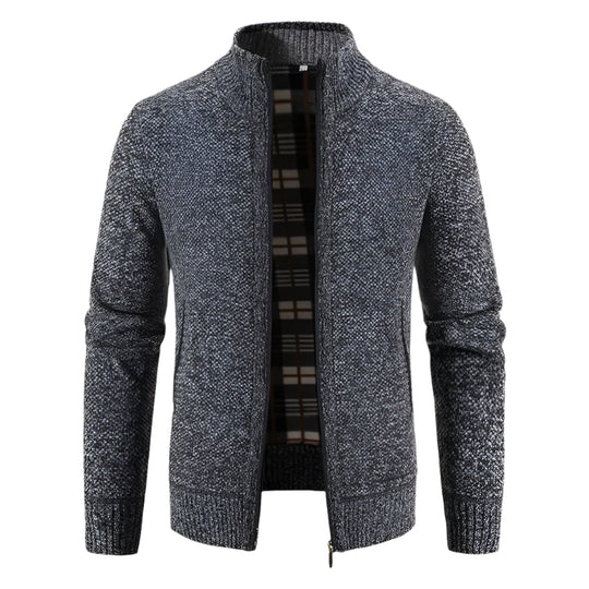 Cardigan à fermeture éclair en polaire pour hommes