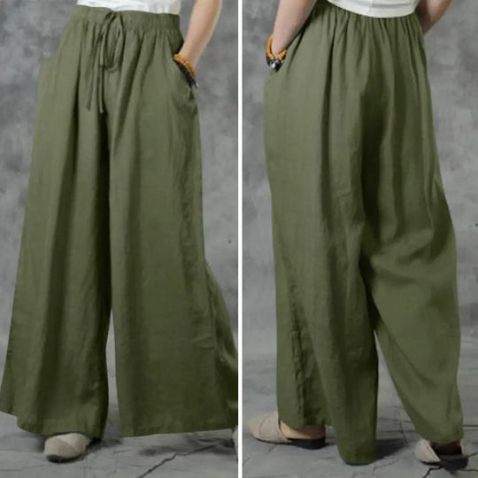 Pantalon large décontracté droit pour femme