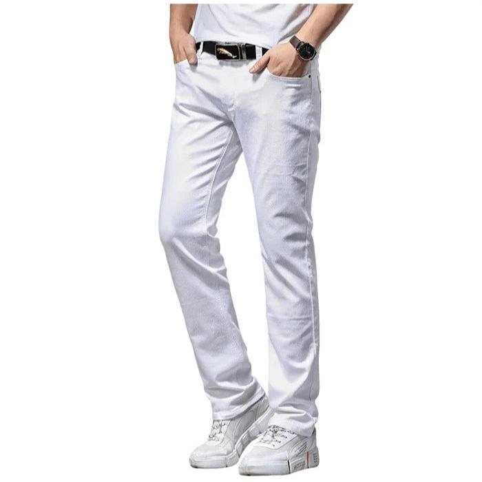 Hommes Classic White Slim Fit Jeans