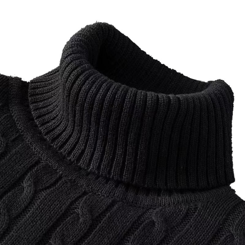 Pull à col roulé en tricot pour hommes