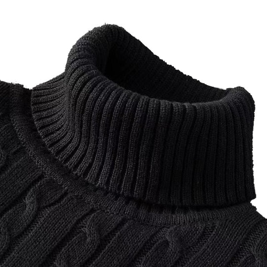 Pull à col roulé en tricot pour hommes