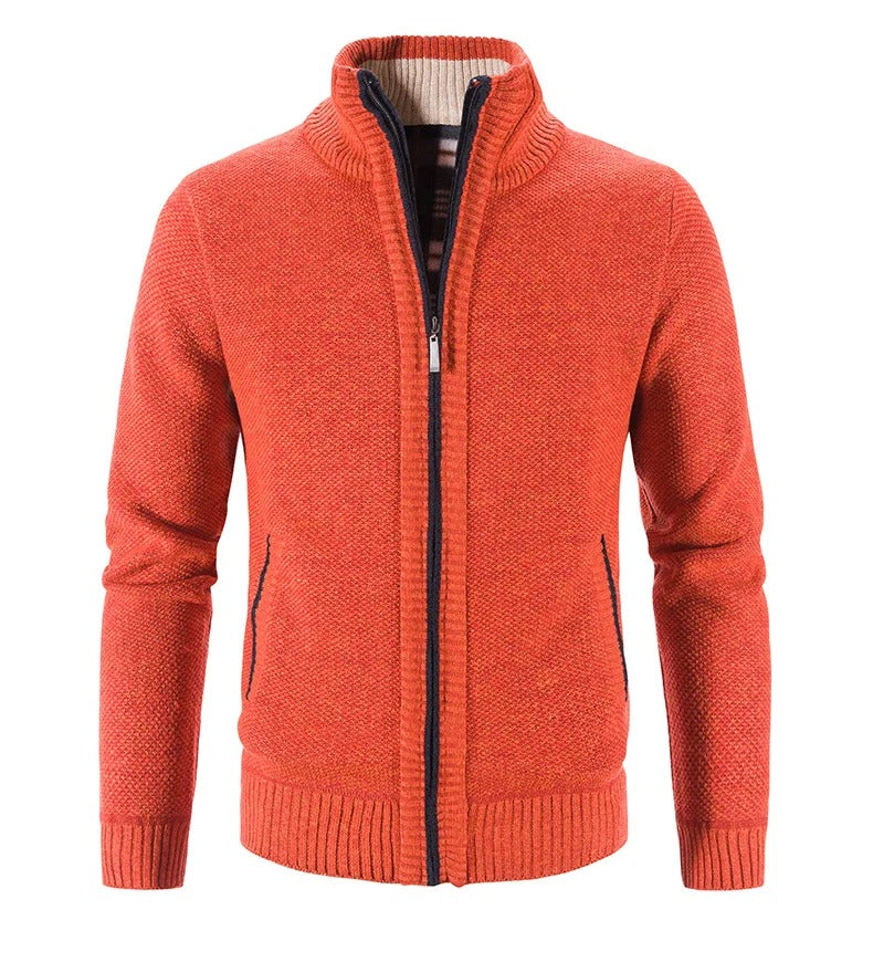Cardigan à fermeture éclair en polaire pour hommes