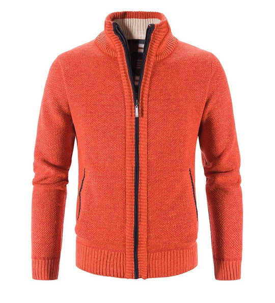 Cardigan à fermeture éclair en polaire pour hommes