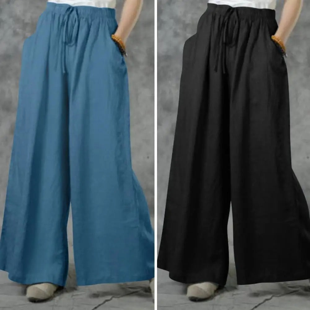 Pantalon large décontracté droit pour femme