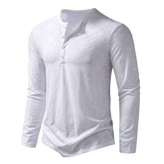 T-shirt à manches longues et col Henley pour hommes