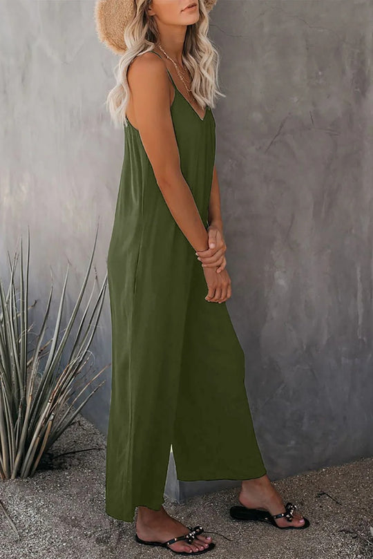 Combinaison ample à col en V pour femme