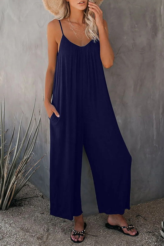 Combinaison ample à col en V pour femme