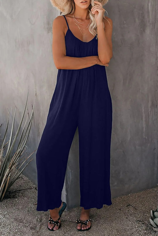 Combinaison ample à col en V pour femme
