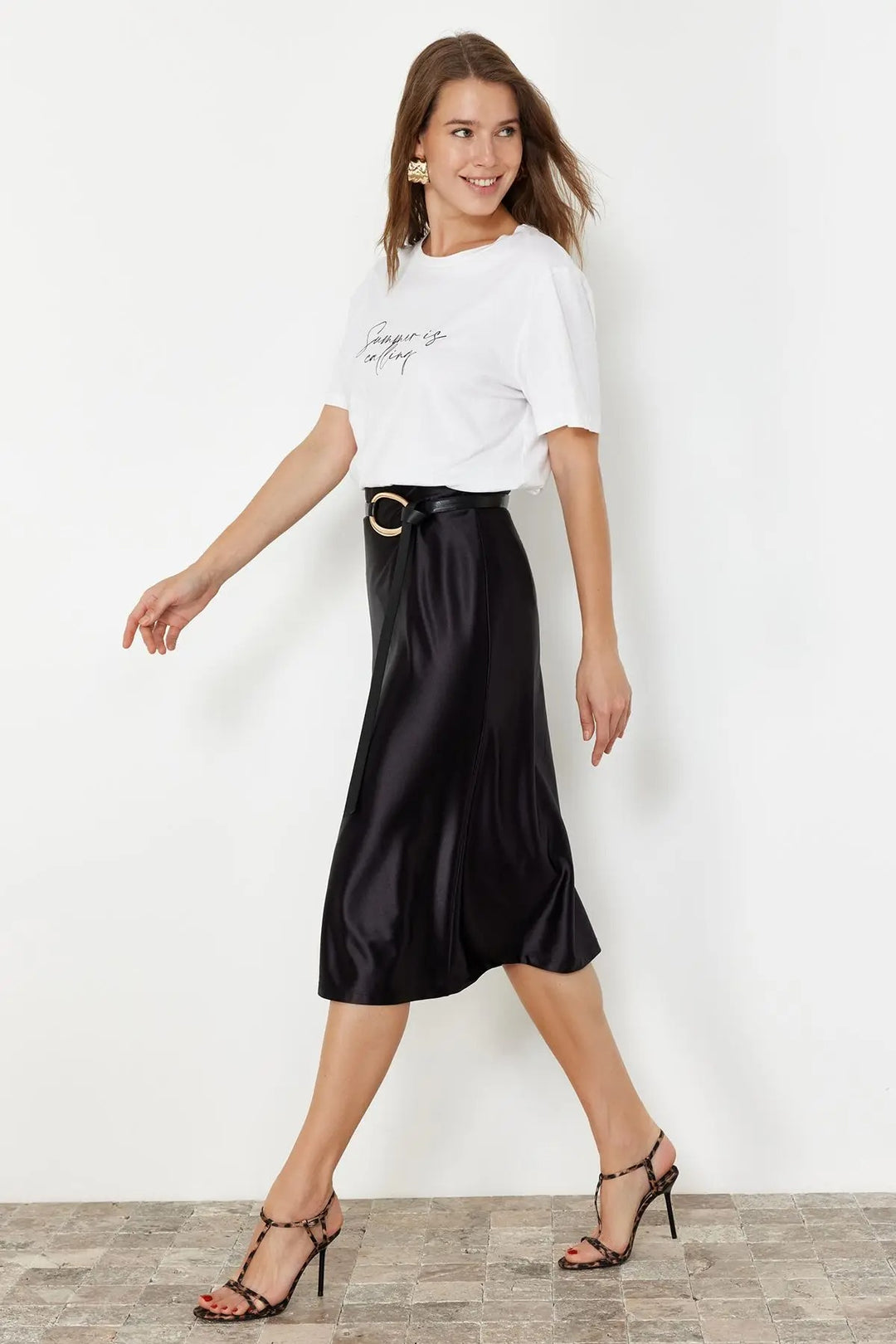 Jupe plissée décontractée en tricot pour femme
