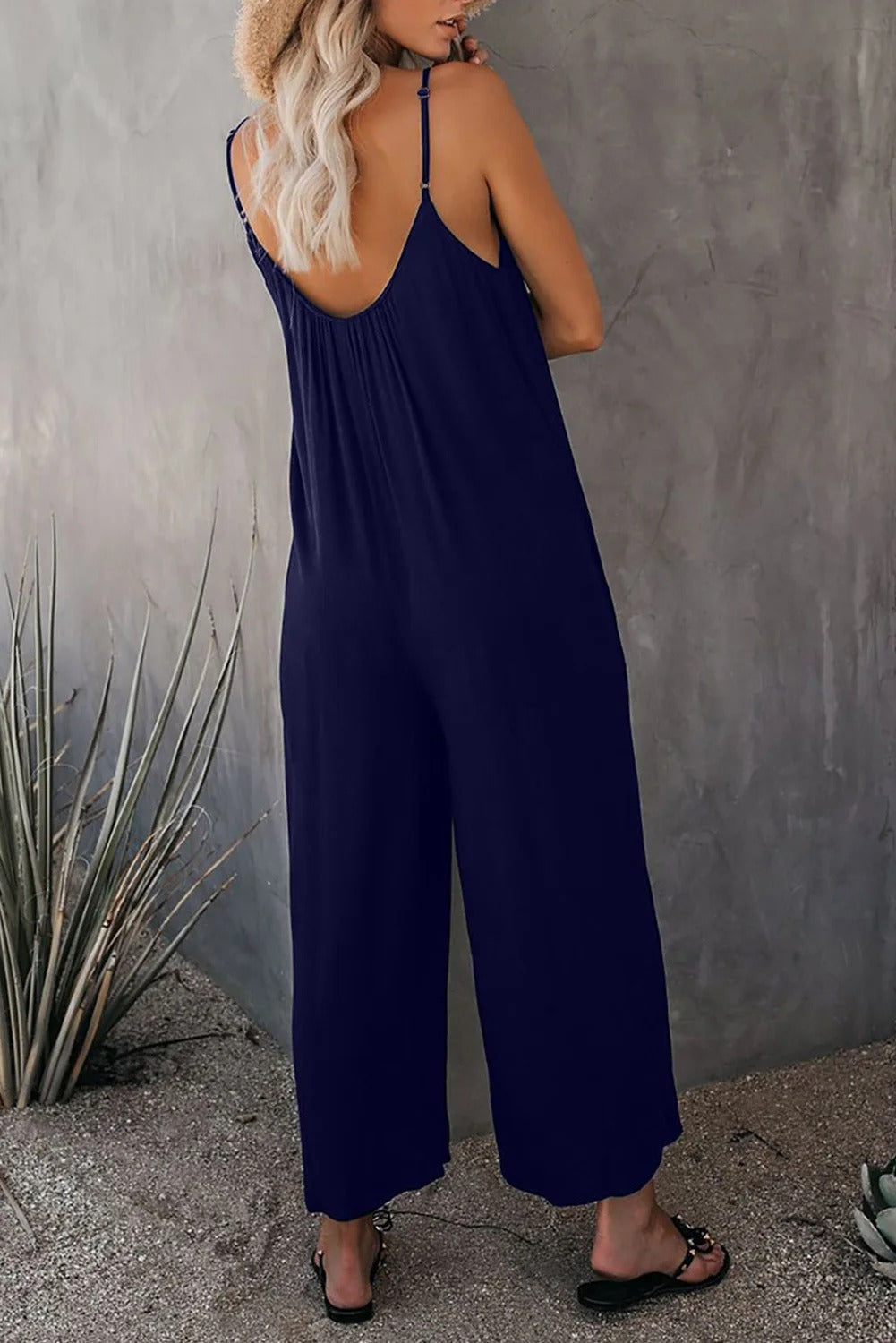 Combinaison ample à col en V pour femme