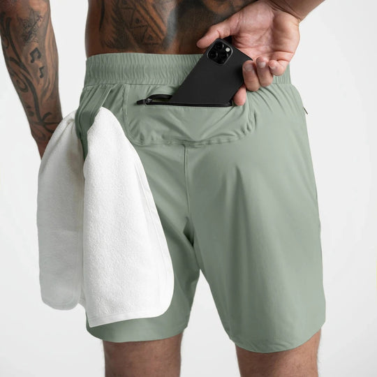 Short de sport en tissu rapide séchage pour homme