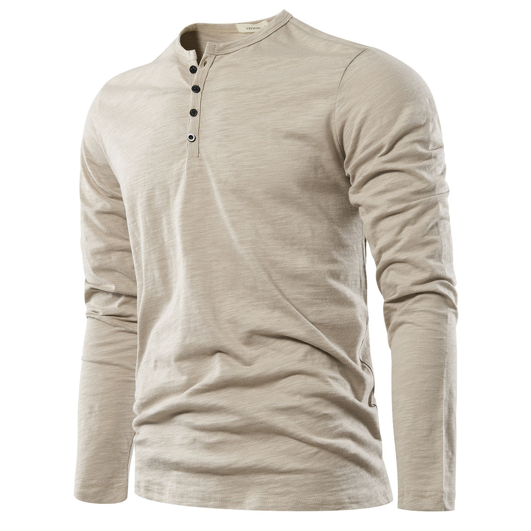 T-shirt à manches longues et col Henley pour hommes