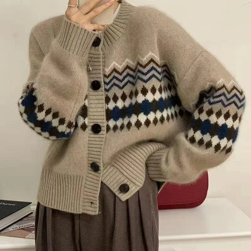 Cardigan à manches longues en maille boutonnée