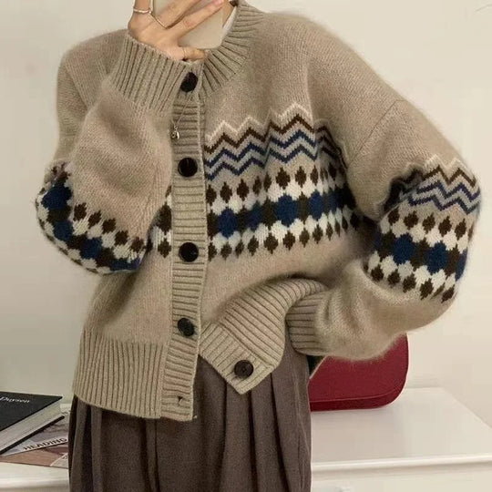 Cardigan à manches longues en maille boutonnée