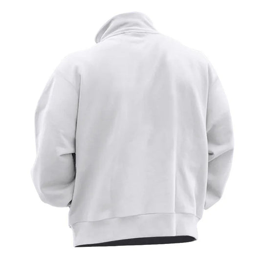Sweatshirt semi-zippé à col montant pour hommes
