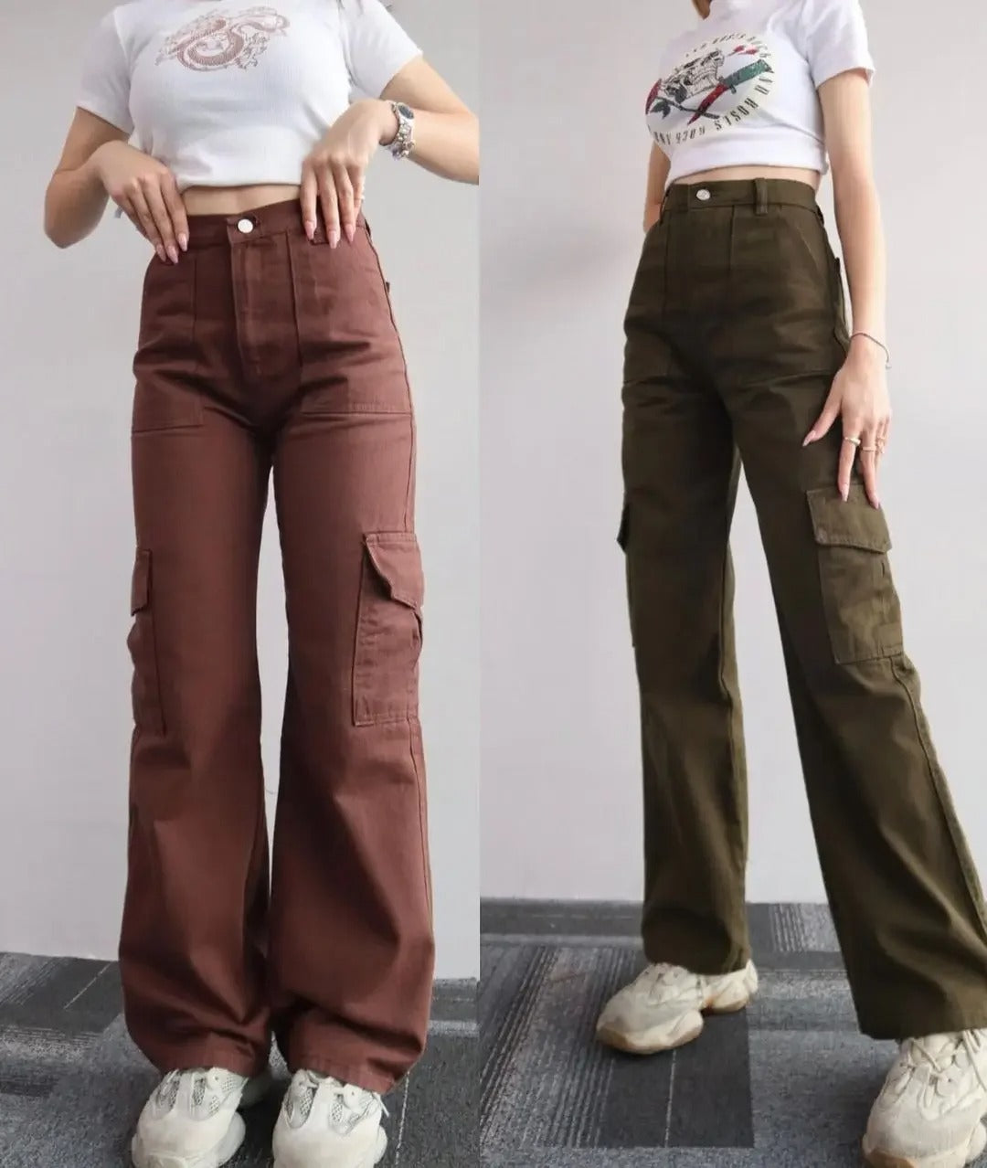 Pantalon cargo multi-poches pour femme