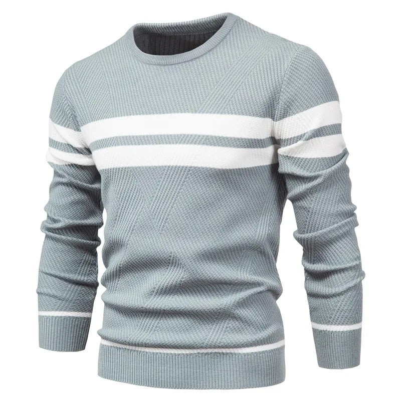 Pull à manches longues en patchwork pour hommes
