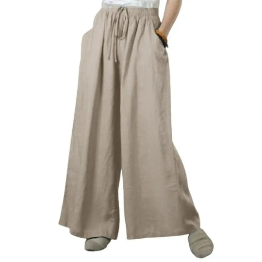 Pantalon large décontracté droit pour femme