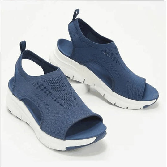 Sandales compensées en maille pour femmes