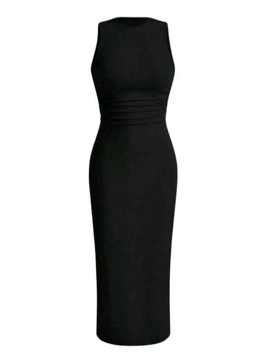 Robe gilet à taille froissée pour femmes