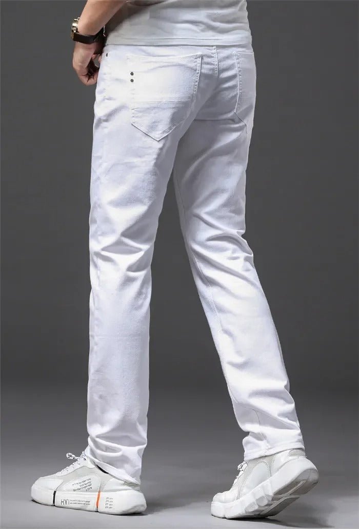 Hommes Classic White Slim Fit Jeans