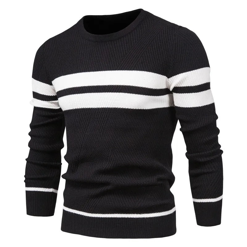 Pull à manches longues en patchwork pour hommes