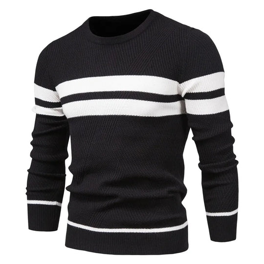 Pull à manches longues en patchwork pour hommes