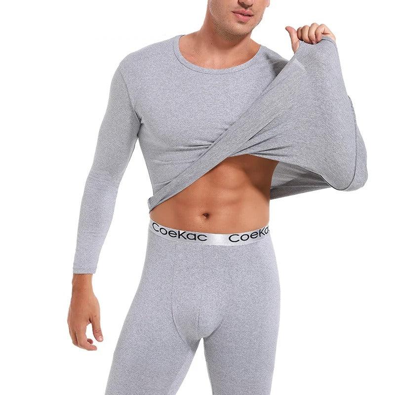 Ensemble chemise et legging thermique doublé en polaire pour hommes
