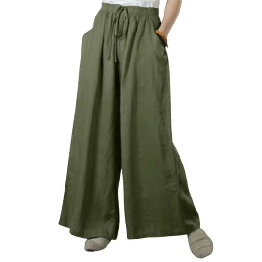 Pantalon large décontracté droit pour femme