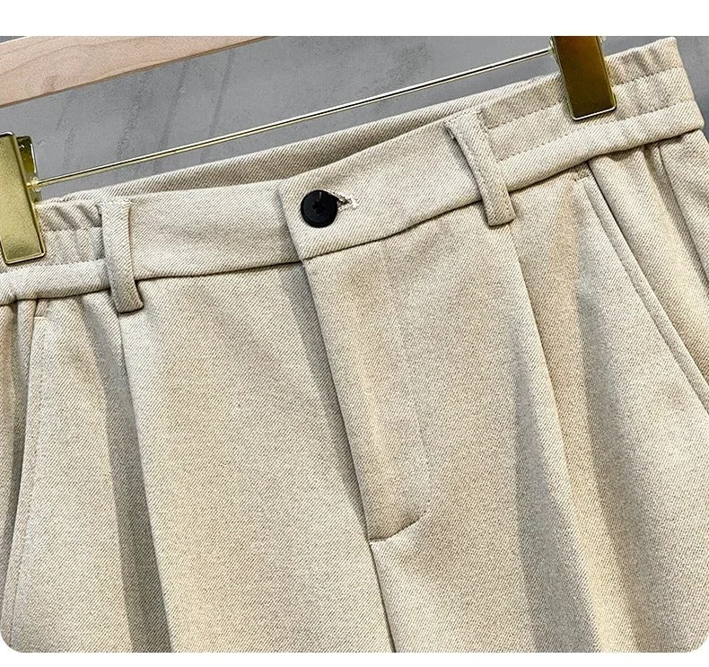 Pantalon de costume en laine mélangée pour homme