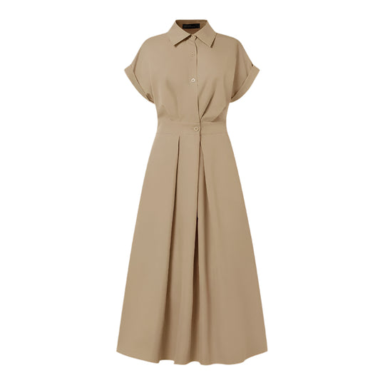 Robe chemise taille haute pour femme