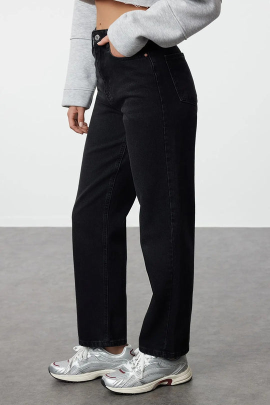 Pantalon en jean droit pour femme