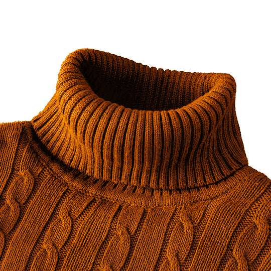 Pull à col roulé en tricot pour hommes