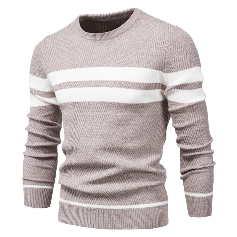Pull à manches longues en patchwork pour hommes