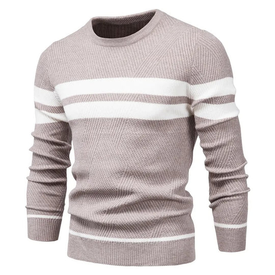 Pull à manches longues en patchwork pour hommes