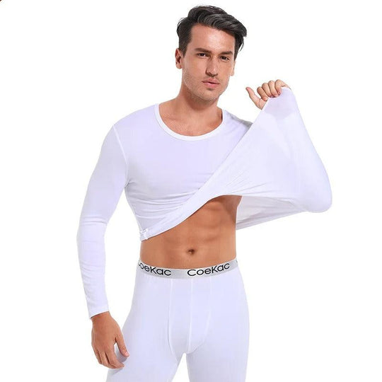 Ensemble chemise et legging thermique doublé en polaire pour hommes