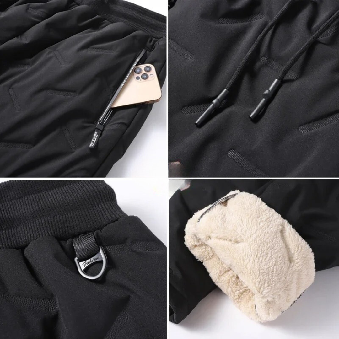 Pantalon de jogging en laine épaissie pour hommes