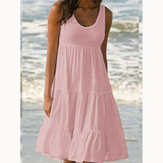 Mini-robe bohème à volants pour femme