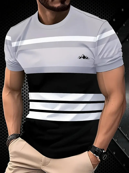 T-shirt d'été classique à rayures pour homme