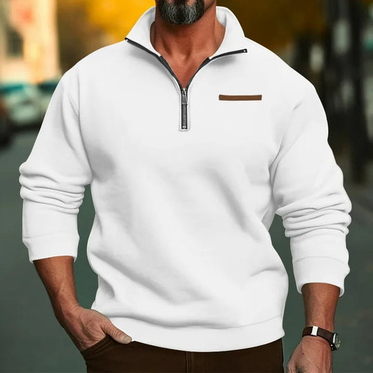 Pull en velours demi-fermé pour hommes