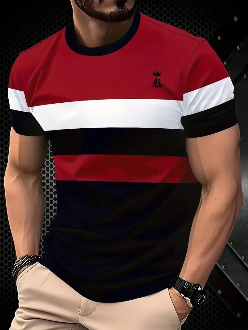 T-shirt d'été classique à rayures pour homme