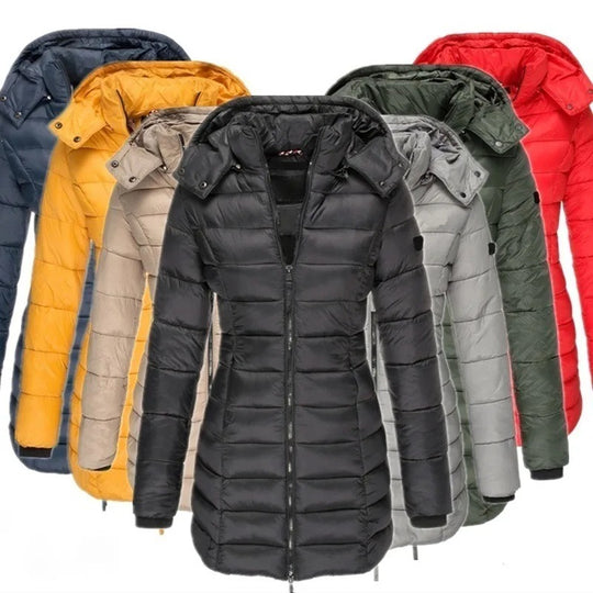 Veste polaire matelassée à manches longues pour femmes