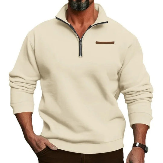 Pull en velours demi-fermé pour hommes