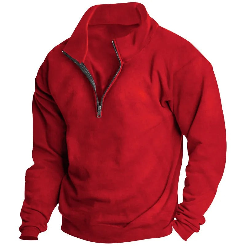 Pull en velours demi-fermé pour hommes