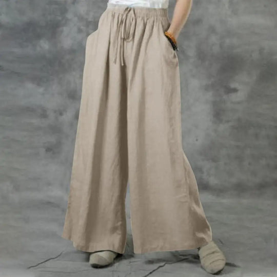 Pantalon large décontracté droit pour femme