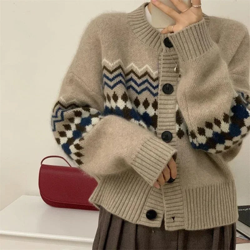 Cardigan à manches longues en maille boutonnée