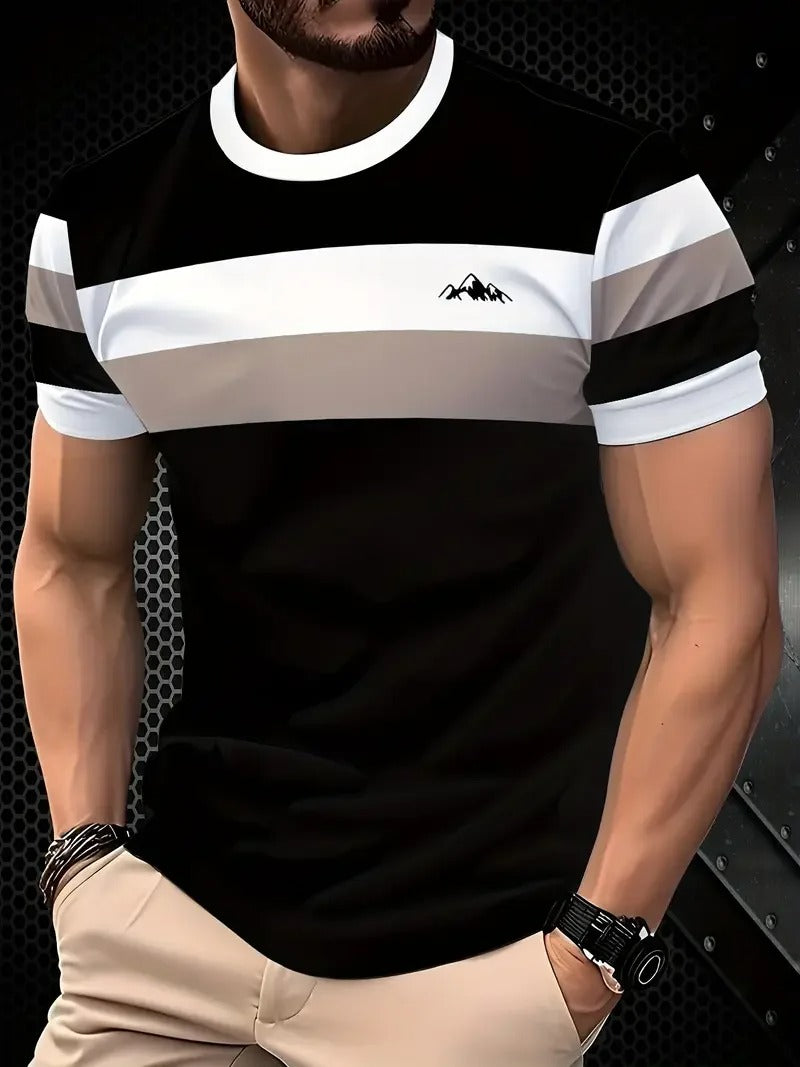 T-shirt d'été classique à rayures pour homme