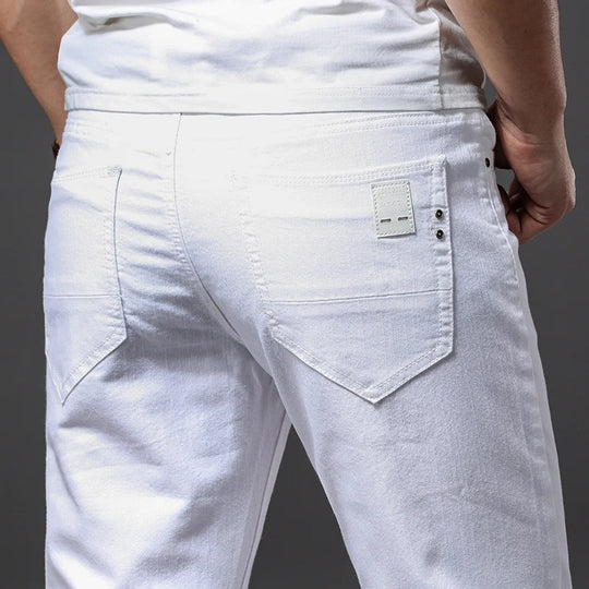 Hommes Classic White Slim Fit Jeans