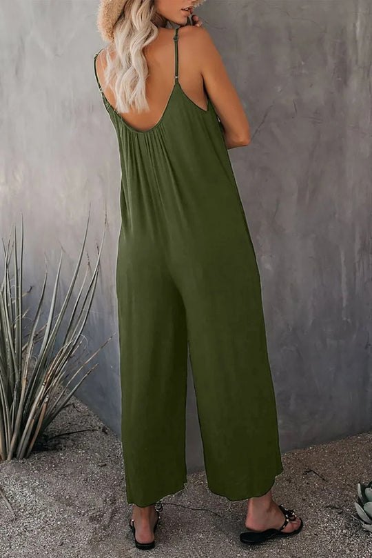 Combinaison ample à col en V pour femme